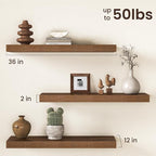 36Inch Floating Shelves for Wall, 12 Inch Deep Shelves for Bedroom, Bathroom - Image 3