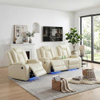 Power Recliner Sofa Set with LED Lights, Includes a Manual Recliner 1 Seat and by Unknown