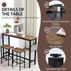 Finnhomy 52.7" Industrial Bar Table Set - Image 7