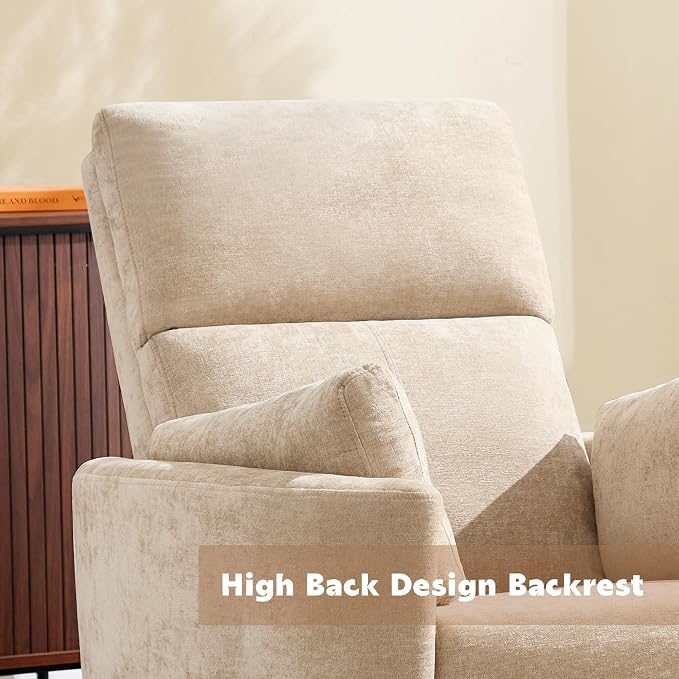 Manual Recliner 360°Swivel Glider Rocking Chair, Upholstered Nursery Adult - Image 7
