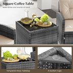 Tangkula 5 Pieces Patio Conversation Set, PE Wicker Rattan Outdoor Furniture Set - Image 5