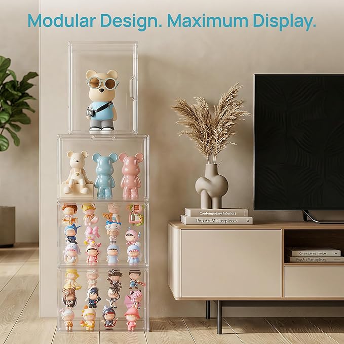 Vtopmart 1 Pack Acrylic Display Case, Stackable Figure Display Case - Image 7