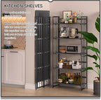 4NM No Assembly 5 Tiers Folding Bookshelf, 59.4" H Foldable Storage Shelves - Image 4