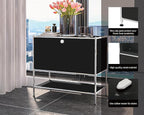 Metal Sidetable with Flap Door, 27.5" Height - Image 4