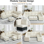 104'' U Shaped Modular Sofa, Sectional Couches - Image 6