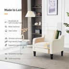 VINGLI Mid Century Modern Accent Chairs Set of 2, Comfy Armchair Chenille Sofa - Image 6