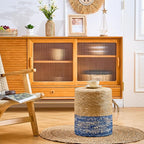 Wimarsbon Natural Seagrass Foot Stool, Hand Weaving Round Ottoman, - Image 4