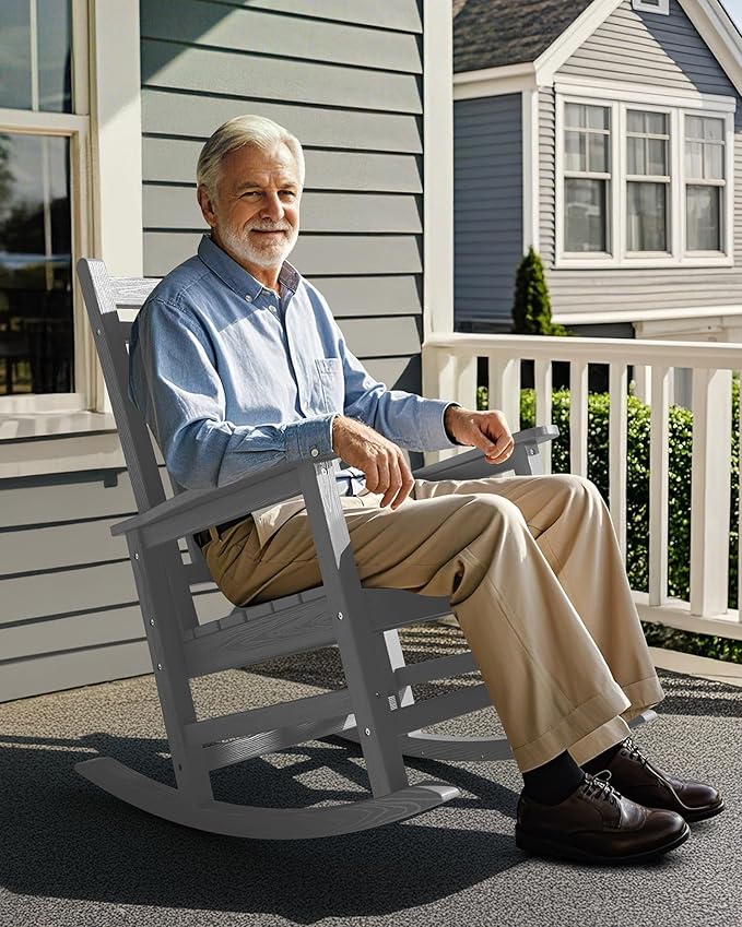 SEWALL HDPE Rocking Chair, Oversized Outdoor Rocking Chair by SERWALL