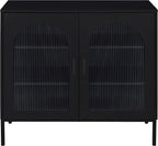 Coaster Home Furnishings Jess 2-Door Arched Fluted Glass Accent Cabinet Black - Image 5