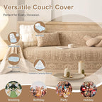 VClife Vintage Floral Boho Couch Cover, Soft Breathable Chenille Sofa Cover - Image 8