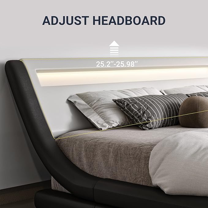 Allewie Full Size LED Platform Bed Frame - Image 4