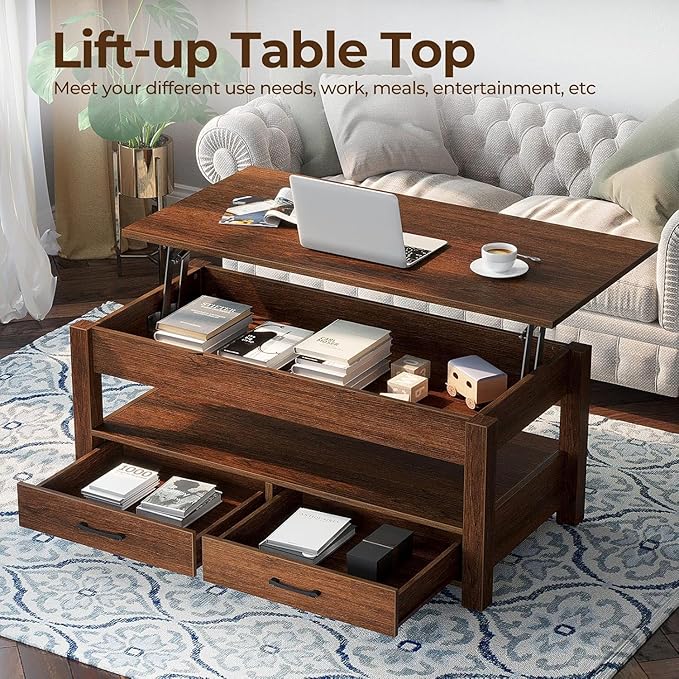 Rolanstar Coffee Table, Lift Top Coffee Table - Image 4