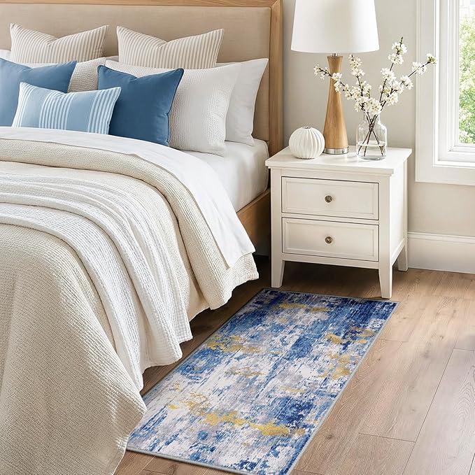 RELEANY Washable Area Rugs 2'x5' Non-Slip Modern Abstract Soft - Image 3