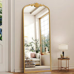 Besdomus Antique Full Length Mirror: 21"x56" French Gleaming Gold Arched Full - Image 2