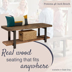 Alaterre Furniture Pomona Entryway Bench – Modern Rustic 48-Inch Solid Wood - Image 4