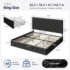 Allewie Upholstered King Size Platform Bed Frame - Image 2