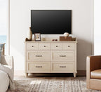 WAMPAT 6 Drawers Dresser for Bedroom, Elegant Wooden Chest of Drawers Kids - Image 4