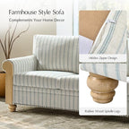 EcoHarbor Living 3-Seater Couch, Stripe 81" Mid-Century Modern Upholstered Sofa - Image 6
