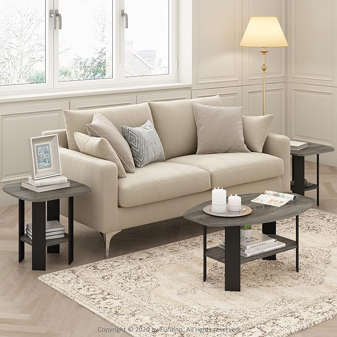 Furinno SIMPLE DESIGN Side Table, 2-Tier Modern End Table - Image 4