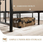 SHA CERLIN 14" Full Size Metal Platform Bed Frame/Victorian Headboard and - Image 5
