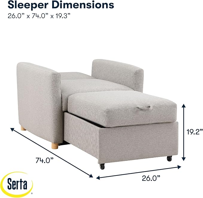 Serta® Corwin 36" Convertible Accent Chair, Dreamcoil® Comfort, FingerGuard® - Image 6