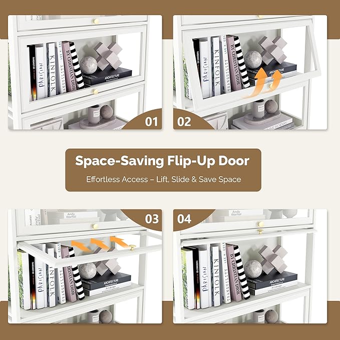 Display Cabinet with Acrylic Glass Doors, 3-Tiers Curio Cabinet with LED - Image 5