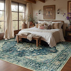 RELEANY Area Rugs 8'x10' Washable Non-Slip, Floral Vintage Distress Print - Image 2