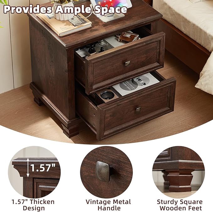 SAVOR LIFE Farmhouse Nightstand - Image 6