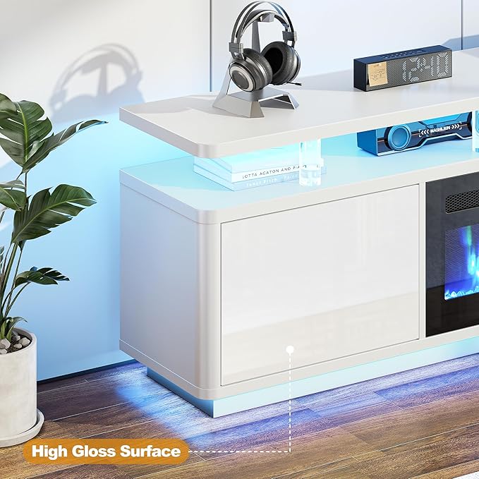 80" Fireplace TV Stand with Double LED Lights - Image 7