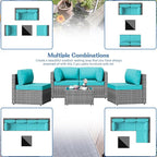 5 Piece Outdoor Patio Furniture Set, All Weather Conversation Set - Image 6