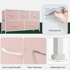 5-Drawer Dresser for Bedroom, Anti-Tip Wide Storage Organizer Fabric Chest of - Image 7