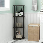 Furinno TURN-N-TUBE Corner Shelf, 4-Tier Corner Bookshelf, Display Storage - Image 2