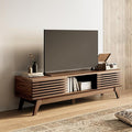 AODK 59" TV Stand for 55"/60"/65" TVs, Mid-Century Modern Fluted Entertainment by AODK