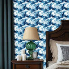 HOMETITUTE Blue Wave Pattern Wallpaper Peel and Stick Self Adhesive Vinyl Wall - Image 3