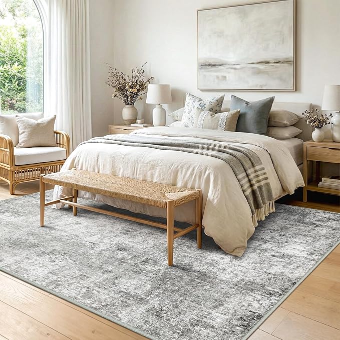 RELEANY Washable Area Rugs 6'x9' Non-Slip Modern Abstract Soft - Image 2