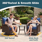 Patio Furniture Set, High Back Swivel Chairs, Weather Resistant Olefin Fabric - Image 3