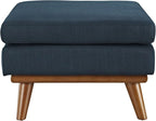 Modway Engage Mid-Century Modern Upholstered Fabric Ottoman in Azure - Image 4