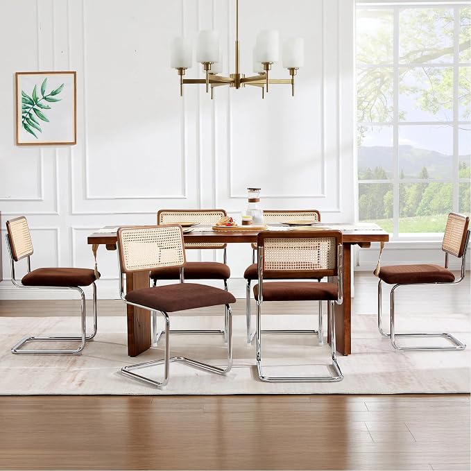 Zesthouse Rattan Dining Chairs Set of 6, Mid Century Modern Dining Room Chairs - Image 7