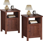 ChooChoo Farmhouse Nightstands Set of 2, Rustic Vintage End Side Table by ChooChoo