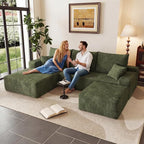 95" Cloud Sectional Couch U-Shaped Chaise by ODUWA