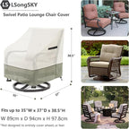 Outdoor Swivel Lounge Chair Cover 2 Pack, 100% Waterproof Heavy Duty Outdoor - Image 3