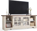 LINSY HOME Farmhouse TV Stand for 65 Inch TV, Wood Entertainment Center by LINSYHOME