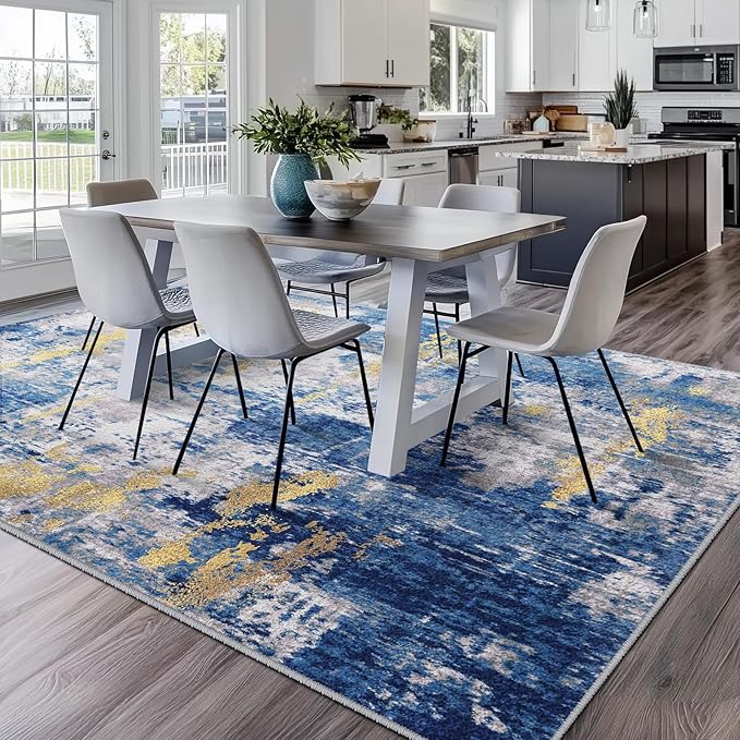 RELEANY Washable Area Rugs 10'x14' Non-Slip Modern Abstract Soft - Image 3