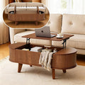 Fluted Oval Lift Top Coffee Table by Pruchant