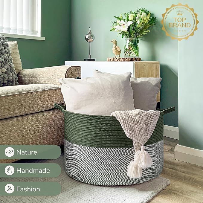 INDRSSME Large Laundry Storage Basket, 21.7 x13. 8 - Image 7
