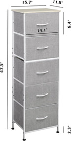 WLIVE Fabric Dresser, 5-Drawer Tall Dressers - Image 3