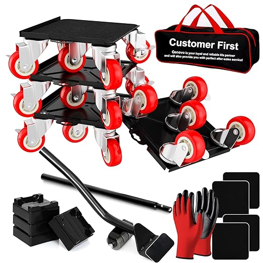 Furniture Dolly Set 5 Wheels Heavy Duty, Furniture Movers by Qenovo