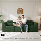 COMAX Futon Sofa Bed 3 Seater, 4 in 1 Folding Boneless Sleeper Corduroy Couch - Image 3