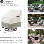 Patio Swivel Chair Cover 4 Pack, Waterproof Heavy Duty Outdoor Chair Covers - Image 2