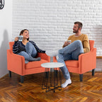 VINGLI Accent Chairs Set of 2 Living Room Chairs Burnt Orange Reading Chair - Image 8